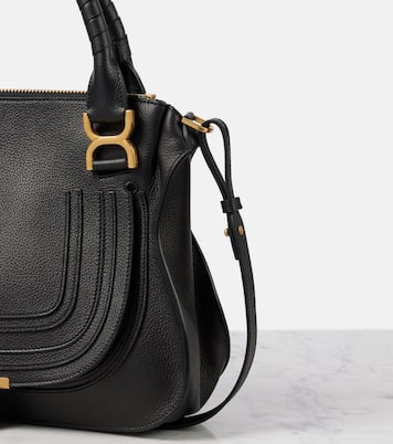 Marcie Medium leather tote in black - Chloe | iBrandZone