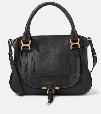 Marcie Medium leather tote in black - Chloe | iBrandZone