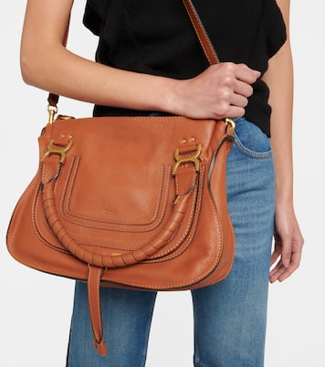 Marcie Medium leather tote in brown - Chloe | iBrandZone