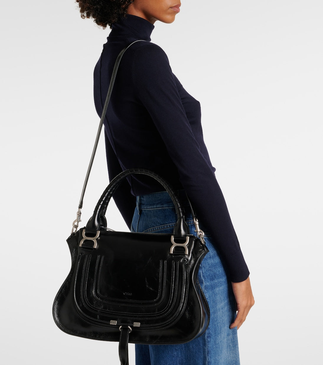 Marcie Large leather tote bag in black - Chloe | iBrandZone