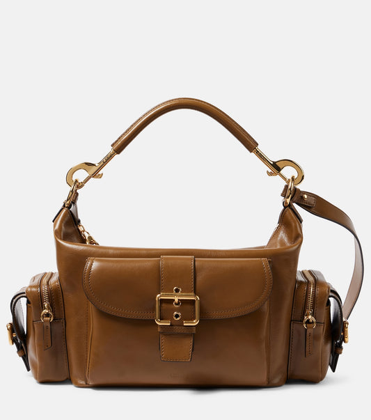 Small leather camera bag in Dark Khaki - Chloe | iBrandZone