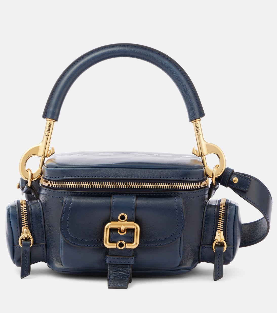 Camera Small leather shoulder bag in blue - Chloe | iBrandZone