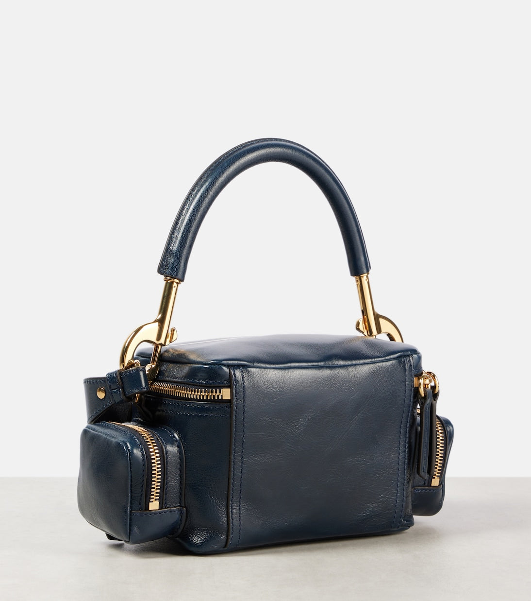 Camera Small leather shoulder bag in blue - Chloe | iBrandZone