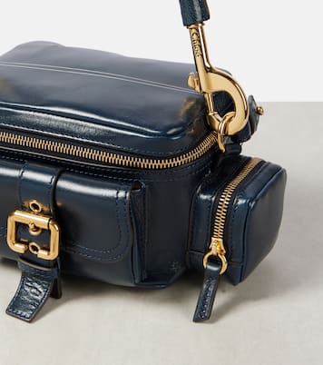 Camera Small leather shoulder bag in blue - Chloe | iBrandZone