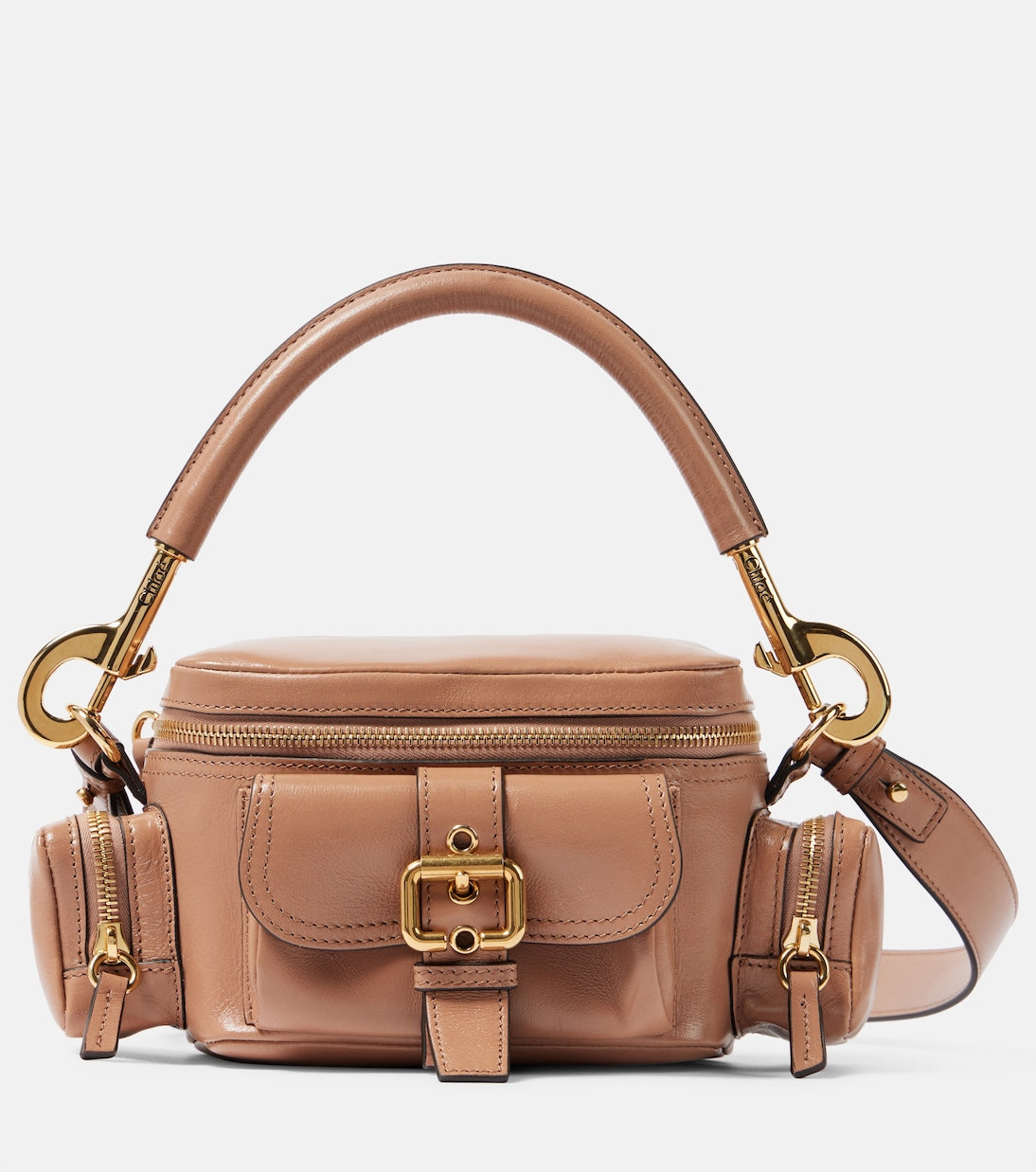 Camera Small leather crossbody bag in pink - Chloe | iBrandZone