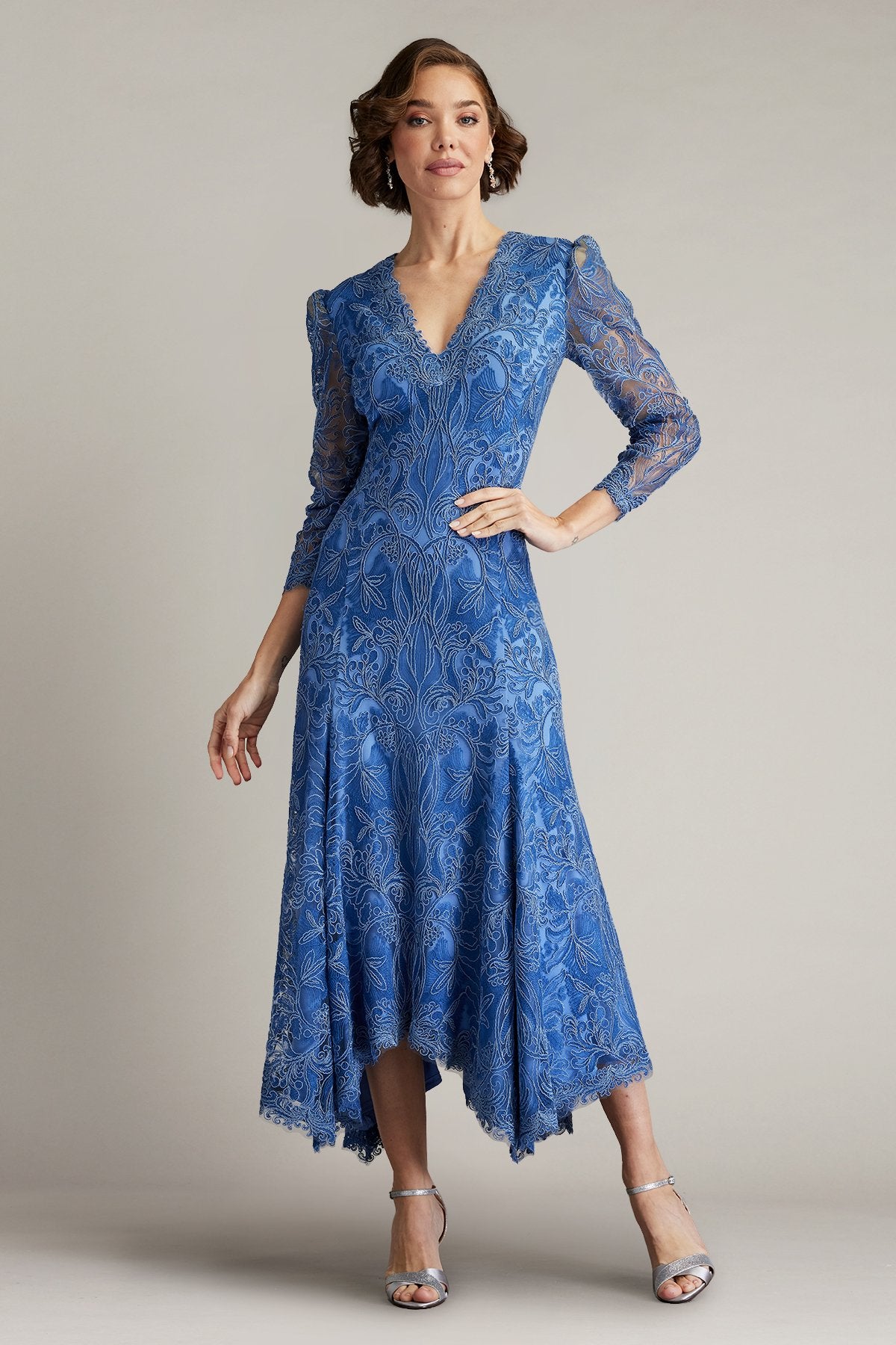 Beata Handkerchief Hem Midi Dress by Tadashi Shoji - iBrandZone