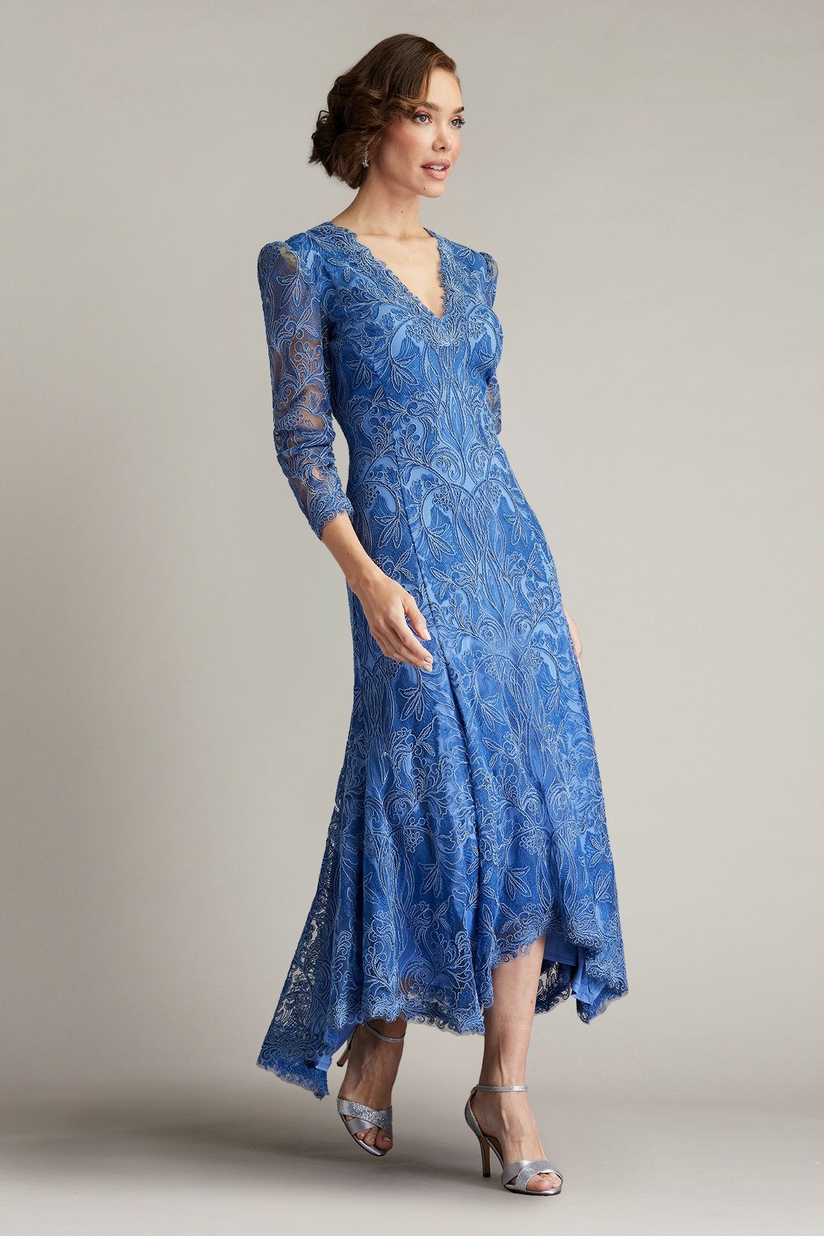 Beata Handkerchief Hem Midi Dress by Tadashi Shoji - iBrandZone