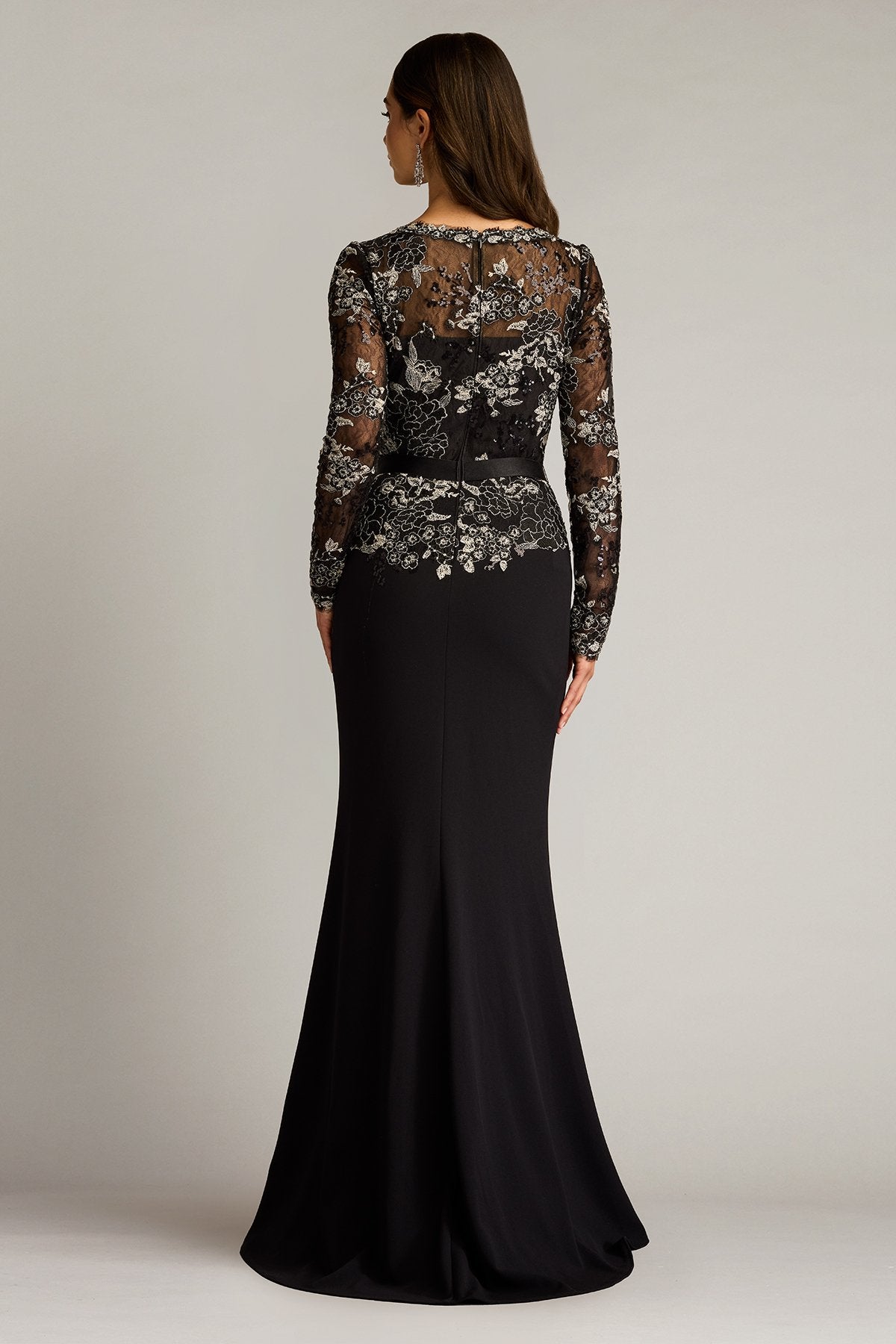 Beacon Belted Embroidered Illusion Gown Tadashi Shoji - iBrandZone