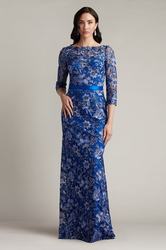 Fulcher Embroidered Illusion Gown by Tadashi Shoji - iBrandZone